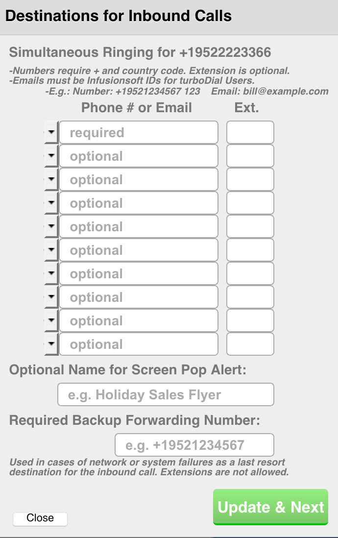Inbound Numbers Forward to Contact Owner – turboDial Support
