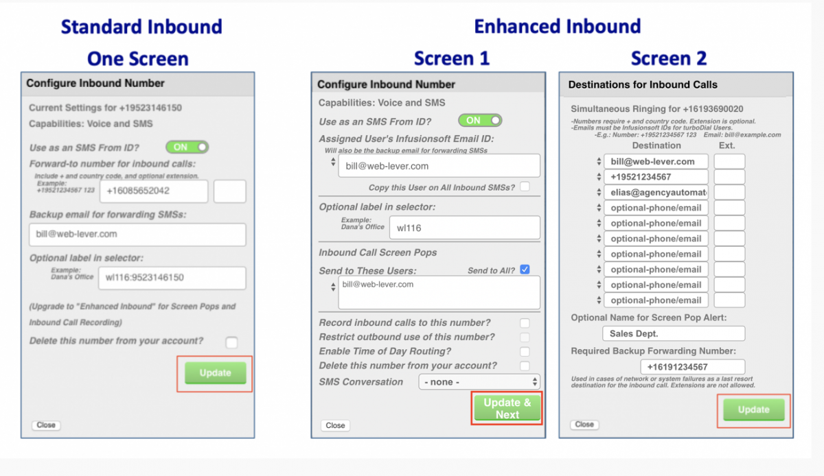 Inbound Number Example Associate an Inbound Number to a Specific User – turboDial Support