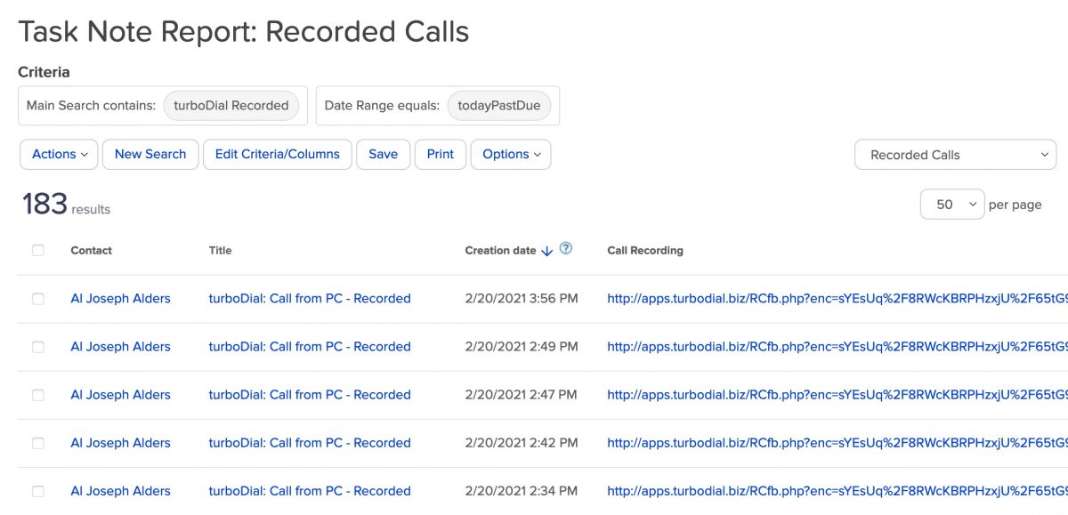 Call Recording Reports – turboDial Support